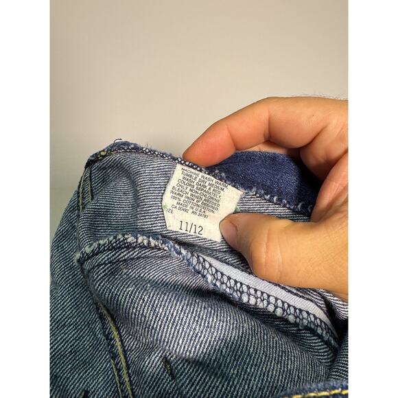 Vintage Lee Denim Overalls Women’s 11/12  Cross Back Bib Button Front Jumpsuit - Picture 7 of 7